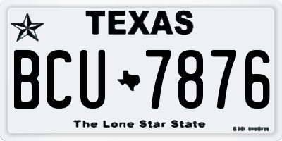 TX license plate BCU7876
