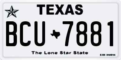 TX license plate BCU7881