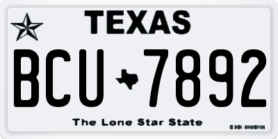 TX license plate BCU7892