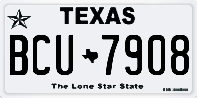 TX license plate BCU7908