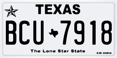 TX license plate BCU7918