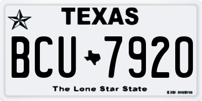 TX license plate BCU7920