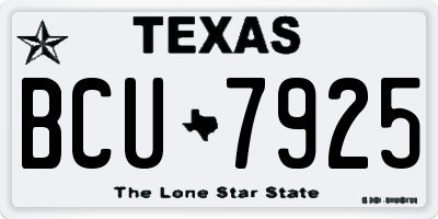 TX license plate BCU7925