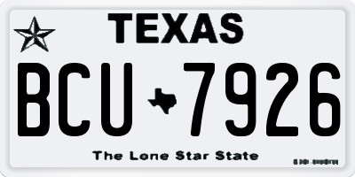 TX license plate BCU7926