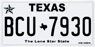TX license plate BCU7930