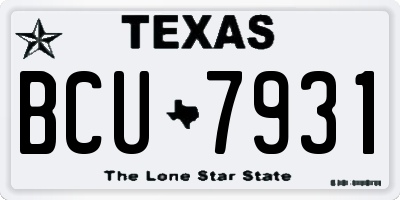 TX license plate BCU7931