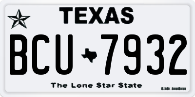 TX license plate BCU7932