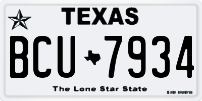 TX license plate BCU7934