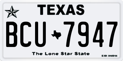 TX license plate BCU7947