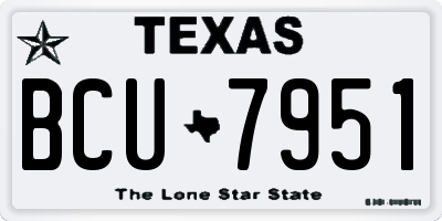TX license plate BCU7951