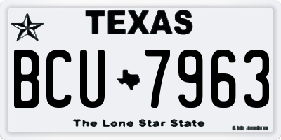 TX license plate BCU7963