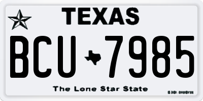 TX license plate BCU7985