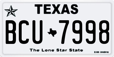 TX license plate BCU7998