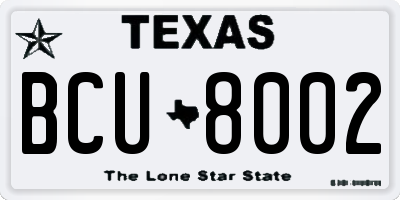 TX license plate BCU8002