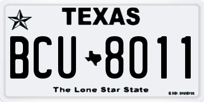 TX license plate BCU8011
