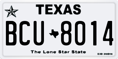 TX license plate BCU8014