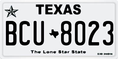 TX license plate BCU8023