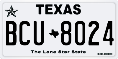 TX license plate BCU8024