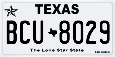 TX license plate BCU8029