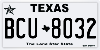 TX license plate BCU8032