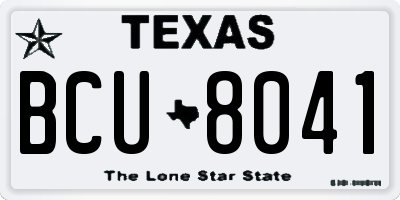 TX license plate BCU8041