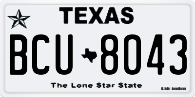TX license plate BCU8043