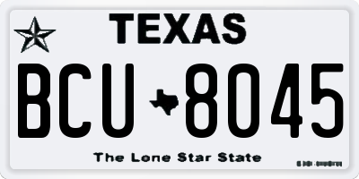 TX license plate BCU8045