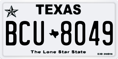 TX license plate BCU8049