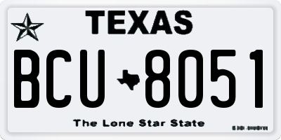 TX license plate BCU8051