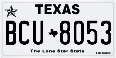 TX license plate BCU8053