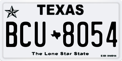 TX license plate BCU8054