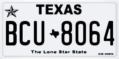 TX license plate BCU8064