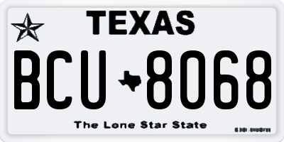 TX license plate BCU8068