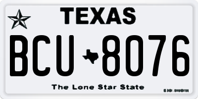 TX license plate BCU8076