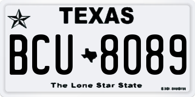 TX license plate BCU8089