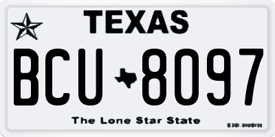 TX license plate BCU8097