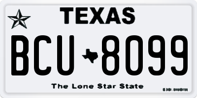 TX license plate BCU8099