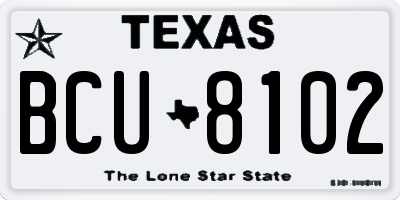 TX license plate BCU8102