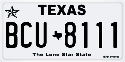 TX license plate BCU8111