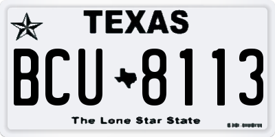 TX license plate BCU8113