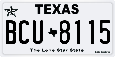 TX license plate BCU8115