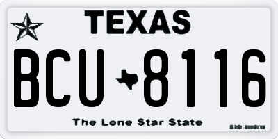 TX license plate BCU8116