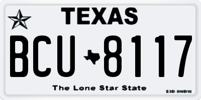TX license plate BCU8117