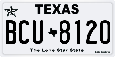 TX license plate BCU8120