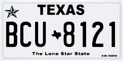 TX license plate BCU8121