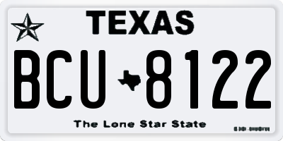 TX license plate BCU8122