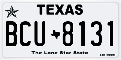TX license plate BCU8131