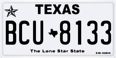 TX license plate BCU8133