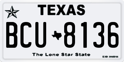 TX license plate BCU8136