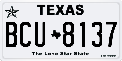 TX license plate BCU8137